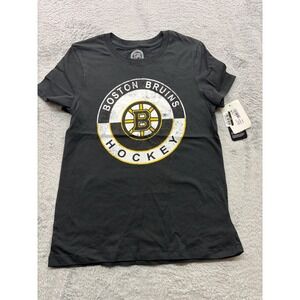 Boston Bruins Hockey T Shirt Black Girls L 10 12 Official NHL Licensed